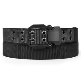 PlusZis Men's Belts Double Prong Reversible, Tactical Style Belt 1.5" Width for Men 2 color in 1, Belt For Hiking Rigger