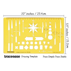 Traceease Map Drafting Navigation Arrows Template Drawing Stencil,Designing Template Measuring Ruler