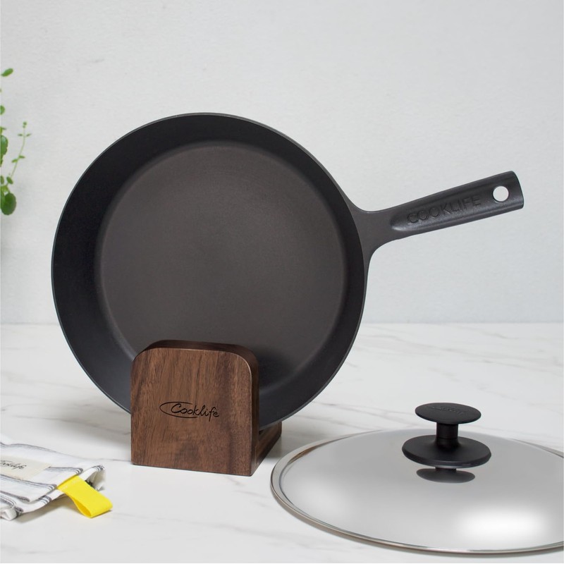 COOKLIFE Pots and Pans Organizer under Cabinet, Wooden Pot Lids