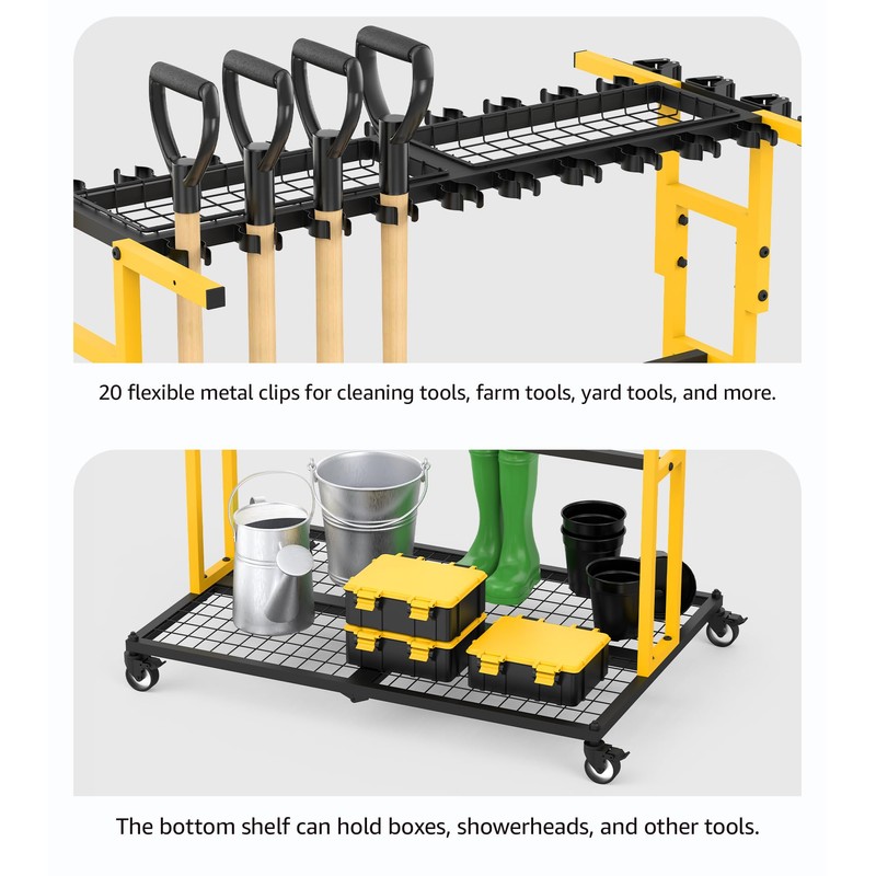 CCCEI Garage Organization with Wheels, Outdoor Gargen Yard Shed Tools