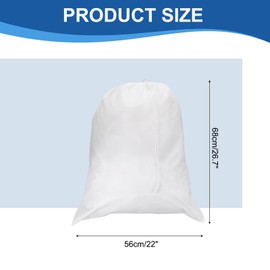 sourcing map Laundry Bag with Drawstring Closure, 27"x22" Dirty Clothes Bag with Handle Washable Laundry Hamper for Travel Camping and Outdoors White