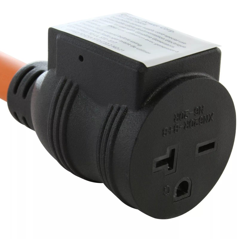 AC WORKS® 30A NEMA L14-30P to 20A NEMA 6-20R Adapter