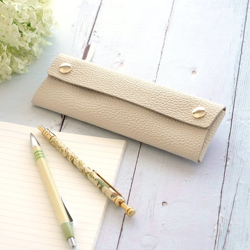 Corale Pen Case, Genuine Leather, Snap Button, Made in Japan,