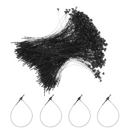 MECCANIXITY 5000pcs Plastic Tag Ties Fastener 5 Inch Security Loop Tie Pins Hang Tags Snap Lock for Clothing Price Tag Shoes Snap Lock Luggage Label, Black