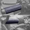 Cowhide Leather Motorcycle Handlebar Grips Handle Grips Cover Protector (Black)