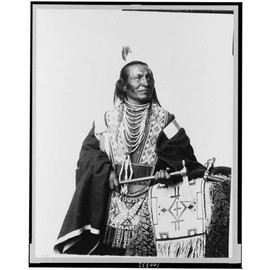 HistoricalFindings Photo: Chief Red Fox,Sioux Indian,Tomahawk,Clothing,Necklace,Native American,c1900