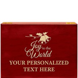 Crown Awards Joy to The World Rosewood Humidor Gift, Customize with Your Own Text Engraving Prime