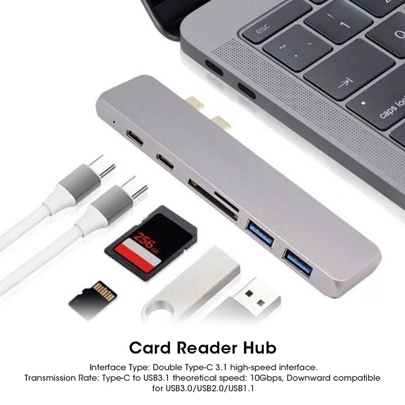 7In1 TypeC High Definition 4K Card Reader Hub Adapter USB3.1