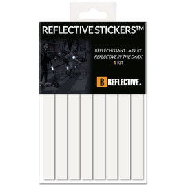 B REFLECTIVE - Kit 8 Stickers Retro Reflective Tape Scooter, Bicycle, Motorcycle, ... - Sticker Multi Supports - 3M™ Technology - High Visibility - Optimised Adhesion - Black