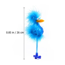 NUOBESTY 12pcs Cartoon Ostrich Plastic Ballpoint Pens Furry Writing Pen for Students Back to School Office Stationery Supplies (Random Color)