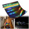 Holographic Laser Black Chrome Vinyl Sheet Car Wrap Film Self