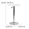 Flash Furniture 23.75'' Round Adjustable Height White Wood Table (Adjustable