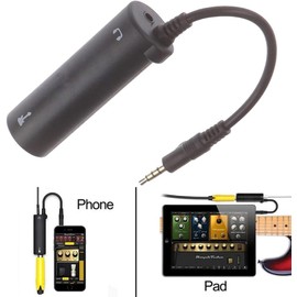 Guitar Interface Converter, Guitar Effects Interface Adapter Converter Link for Phone, Guitar Audio Interface Phone Tuner Lightweight Audio Adapter for iPhonei/Pad/Android Processed