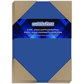 50 Bright Royal Blue 65# Cardstock Paper 5" X 7" (5X7 Inches) Photo|Card|Frame Size - 65Cover/45Bond Light Weight Card Stock - Bright Printable Smooth Paper Surface