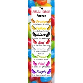 Jellybean Prayer Bookmarks - 100 Pack Christian Easter Gifts for Sunday School VBS Bible Study - Made in USA
