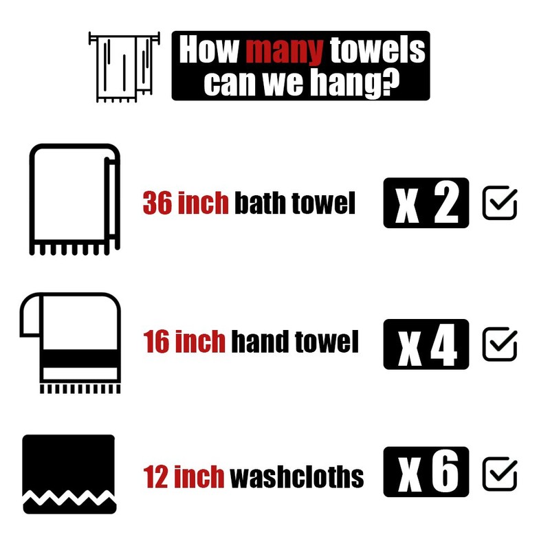 JQK Double Bath Towel Bar, 39 Inch 304 Stainless Steel