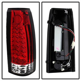 ACANII - For 1988-1998 Chevy Silverado GMC Sierra Suburban Tahoe Red Clear LED Tail Lights Lamps Replacement Left+Right