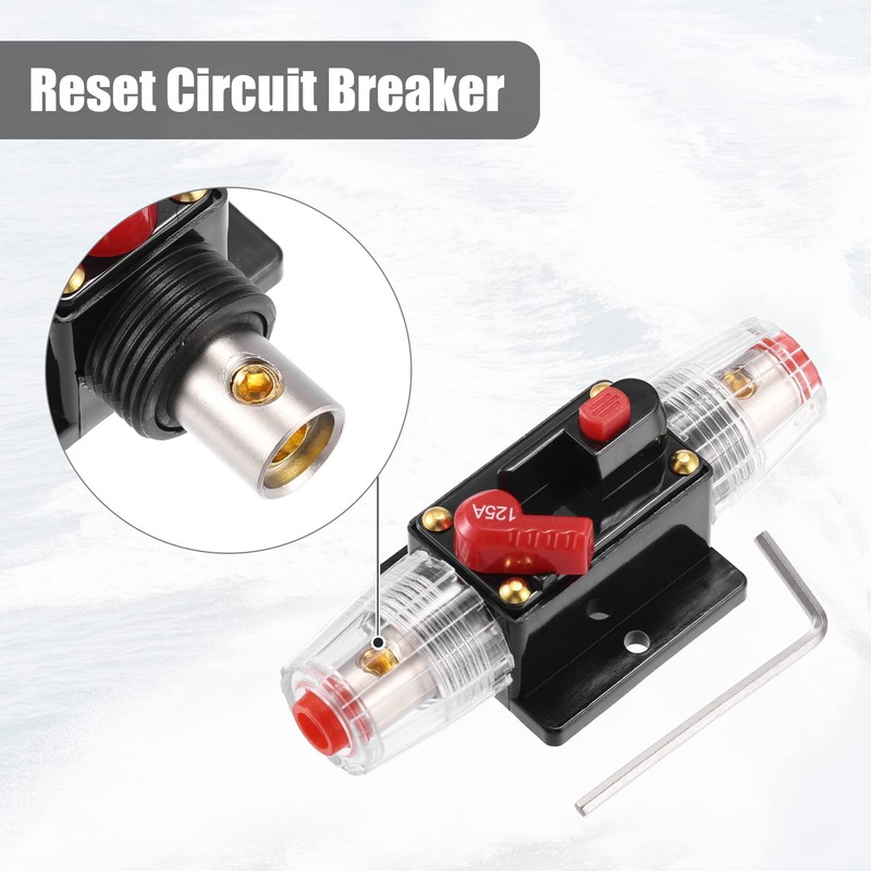 X AUTOHAUX 1 Set DC 12V- 48V 125Amp Circuit Breaker