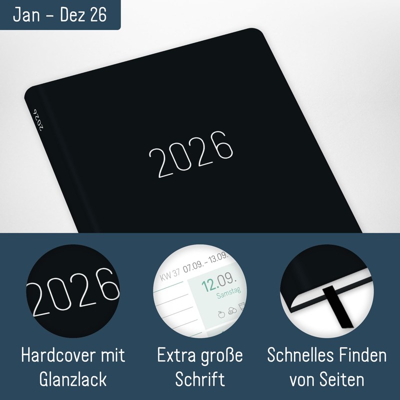 Häfft® Large Print Calendar 2026 with Extra Large Font &