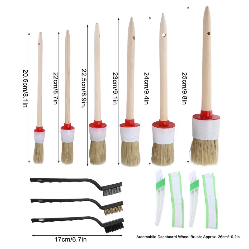 13PCS/Set Car Cleaning Detailing Brush Set Reusable Flexible for Washing
