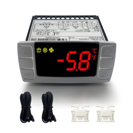 AGradify XR06CX-4N1F1 Temperature Controller with Sensor Probe Compatible with Dixell, Ideal for 120V Commercial Refrigerators Freezer Programmable Digital Thermostat