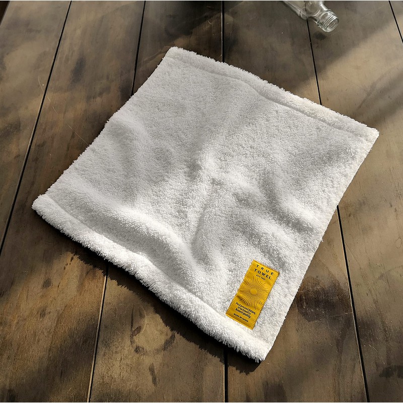 TRUE TOWEL Classic SUGOI Wash Towel, Luxury Imabari Towel (White)
