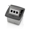 Leviton Pop-Up Floor Box with 3-Port QuickPort Insert, PFQP3-MB, Black