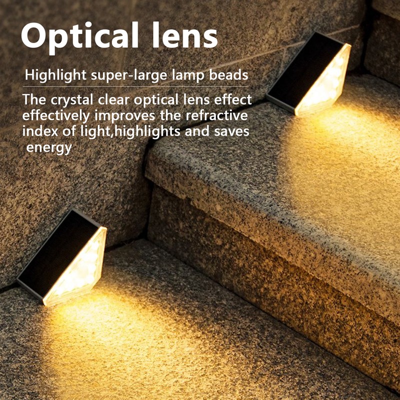 2 Set Solar Step Lights Triangle Solar Stair Light IP68