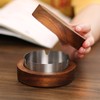 Ashtray with Lid, Stylish Wood, Stainless Steel, Odor Resistant, Airtight,