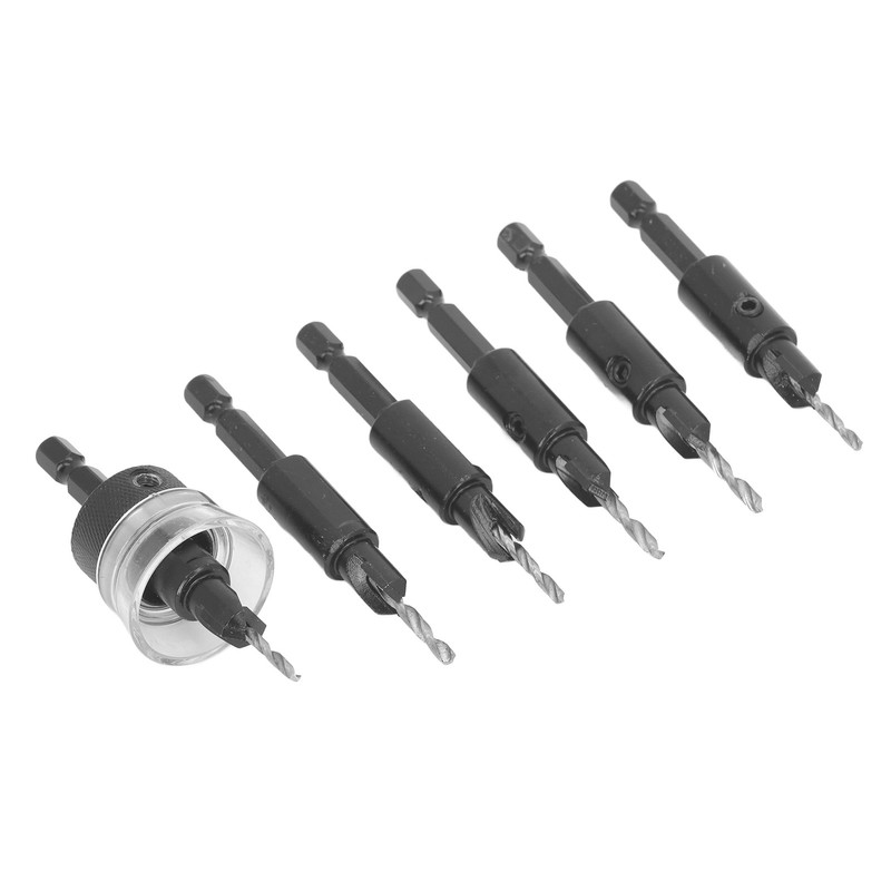 6pcs Countersink Drill Bit Set 82 Degree Chamfer 1/4 Inch
