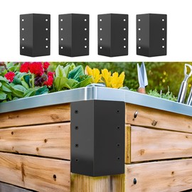 Set of 4 Metal Raised Garden Bed Corner Brackets, 5.9 x 3 Inch Rust Resistant Corner Connectors for DIY Gardening