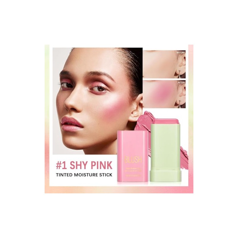 Barra de Rubor de Maquillaje Multiusos, Crema en Stick 3
