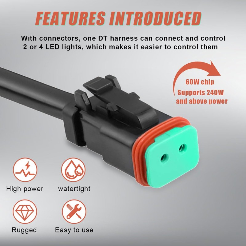 DUSCOKE 2PCS 2Pin Deutsch DT DTP Adapters Connectors Splitters -