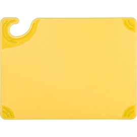 San Jamar Saf-T-Grip Plastic Cutting Board with Safety Hook, 9" x 12" x 0.375", Yellow, (Pack of 6)