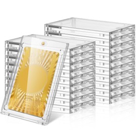 SATINIOR 20 Pack 130pt Magnetic Card Holders, Easy Open Magnetic Closure Acrylic Cards Cases for Thick Sports Cards, Baseball Football Trading Card Protection and Display