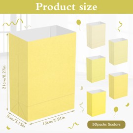 Janlaugh 50 Pcs Small Paper Treat Gift Bags Party Favor Goodie Candy Bag for Birthday, Christmas, Party, Wedding, Gifts, Craft, Sweets, Goodies(Yellow Gradient)