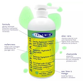 TRISWIM Chlorine Removal Body Wash 32 Fl Oz | After Swim Care | Moisturizing Chl