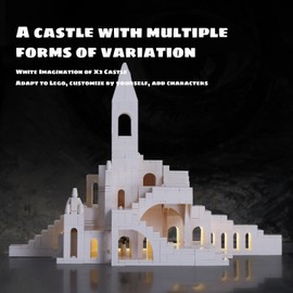 AIYIMUSIDEEN Bloque de construcción de laberinto mágico, diseño blanco de bloques de construcción de castillo X2 (980 piezas de regalos para adultos