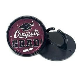 Blue Fox Baking Graduation Cupcake Toppers Decorations Congrats Grad - Package of 12 (Burgundy)