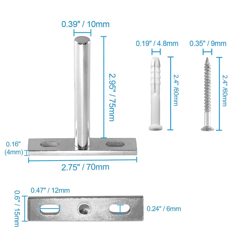 Seimneire 6pcs 3 Inch Floating Shelf Bracket, Heavy Duty Hidden