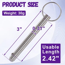 STSTR Full 316 Stainless Steel Quick Release Pin, 5/16 Inch Fastener Diameter, 2.42 Inch Usable Length, Rustproof Spring Loaded Ball Bimini Top Pin, Easy to Use Marine Hardware for Ship Boat - 1 Pack