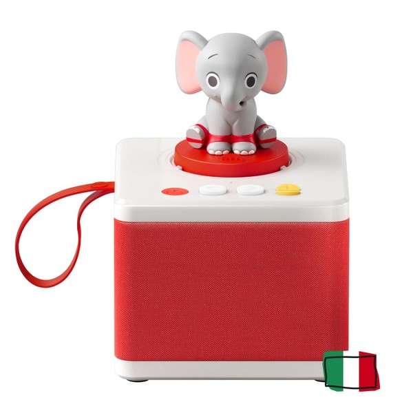 FABA - White Storytellers - Children's Storyteller, Audio Speaker with Sound Character Ele the Elephant, Educational Game, Content from 0 to 6 Years