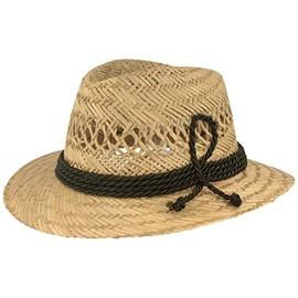 Children's Straw Hat, Summer Hat, Sun Hat, Made of 100% Straw, Made in Italy, For Boys and Girls, Especially Light & Comfortable with Silk Cord Set, natural