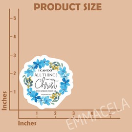 (3Pack) Inspirational Christian Stickers - I Can Do All Things Through Christ Who Strengthens Me – Waterproof Vinyl Decals for Tumblers, Laptops, Water Bottles – Bible Verse Quotes 3 x 3 Inch