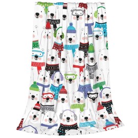 VAIAOH Polar Bear Blankets, Lightweight Plush Fuzzy Cozy Soft Flannel Blanket for Bed, Sofa, Couch, Travel, Camping 50"X40"