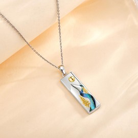 YAFEINI Mountain Necklace S925 Sterling Silver Nature Necklace Mountain Jewelry Gifts for Women Skiers Hikers Campers Climbers Nature Lovers