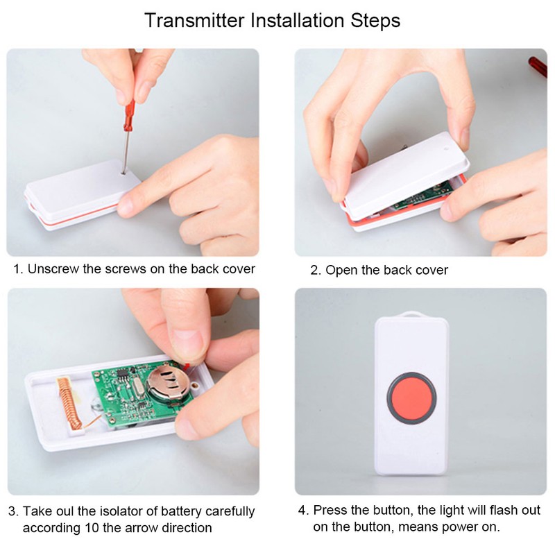 280M Wireless Caregiver Pager Home Care Alarm Call Button Nurse