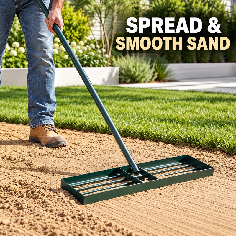 Outsunny 36 Inch Lawn Leveling Rake, Powder Coated Steel Head