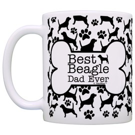 Best Beagle Mom Dad Ever Bundle Paws Dogs 2 Pack Gift Coffee Mugs Tea Cups Bone Pattern