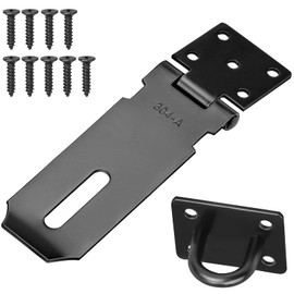 Tür Padlock Hasp, Shed Lock Latch 4 Zoll Edelstahl mit Schrauben für Schuppentür Window Cabinet Pet Cage - Schwarz